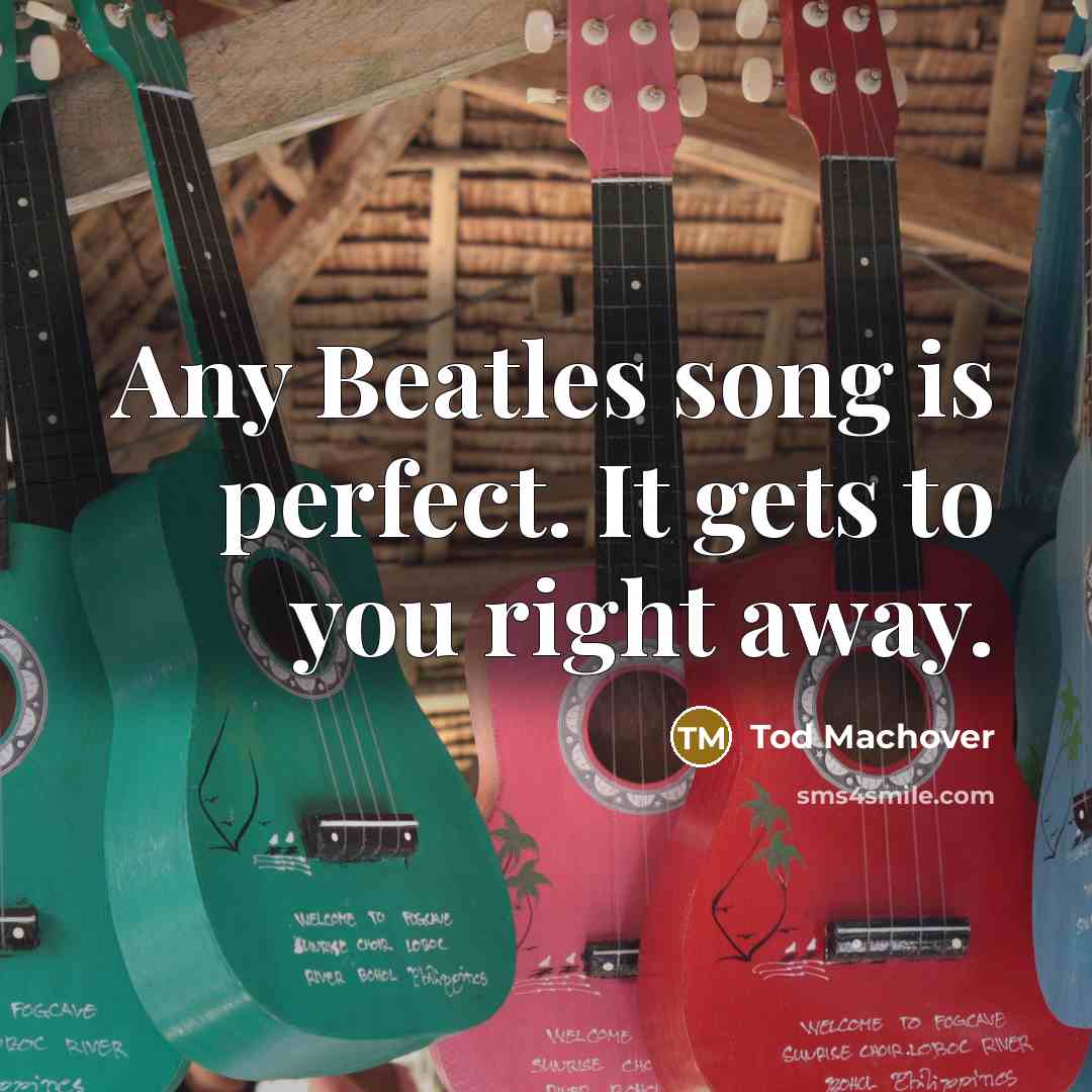 “Any Beatles song is perfect. It gets to you right away.” quote by Tod Machover