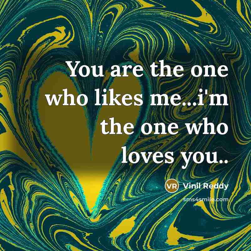 “You are the one who likes me...i'm the one who…” quote by Vinil Reddy