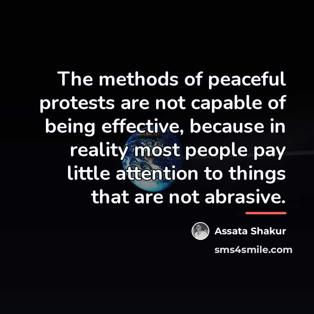 “The methods of peaceful protests are not capable of being…” quote by Assata Shakur