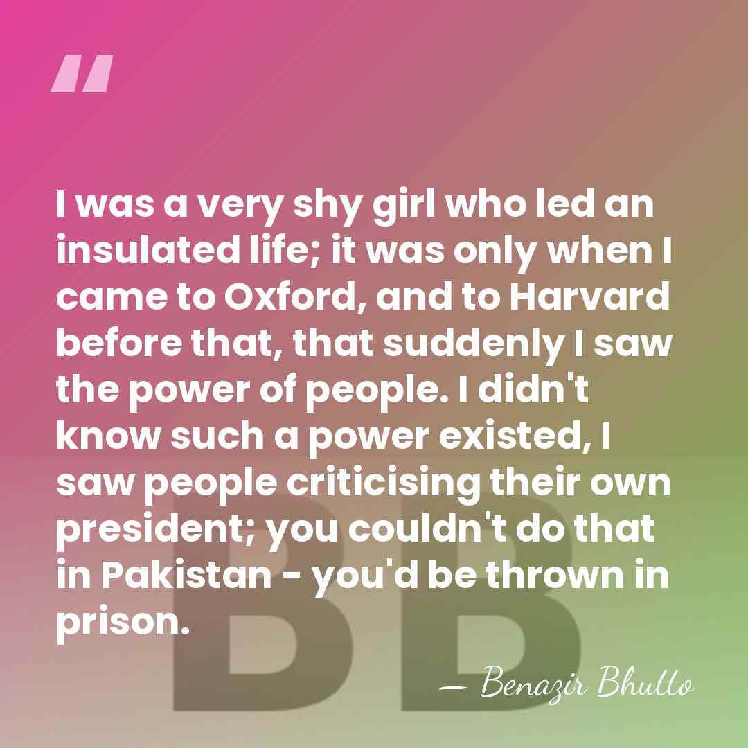 I was a very shy girl who led an insulated life; it&hellip; - Benazir Bhutto