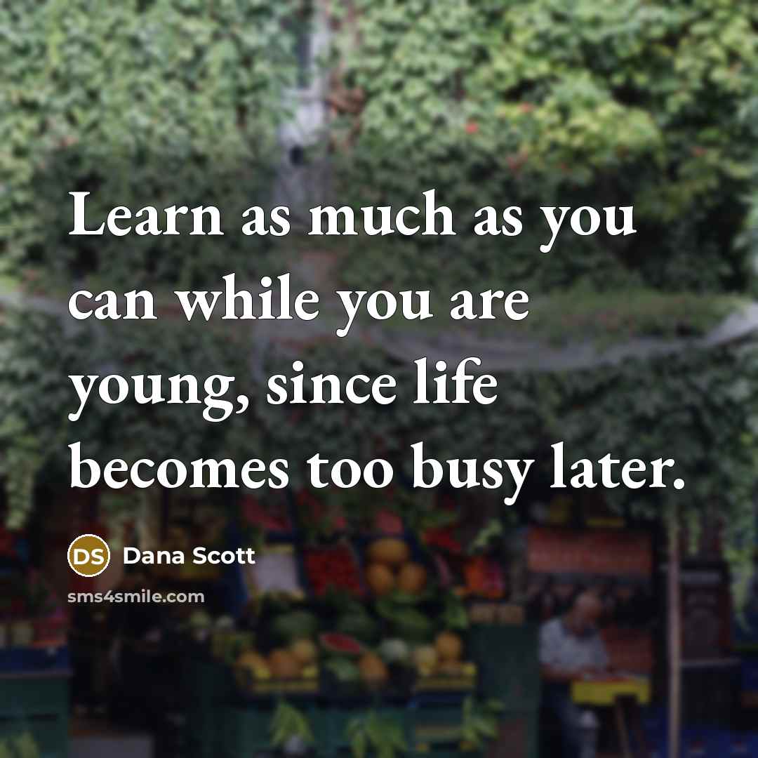 “Learn as much as you can while you are young,…” quote by Dana Scott