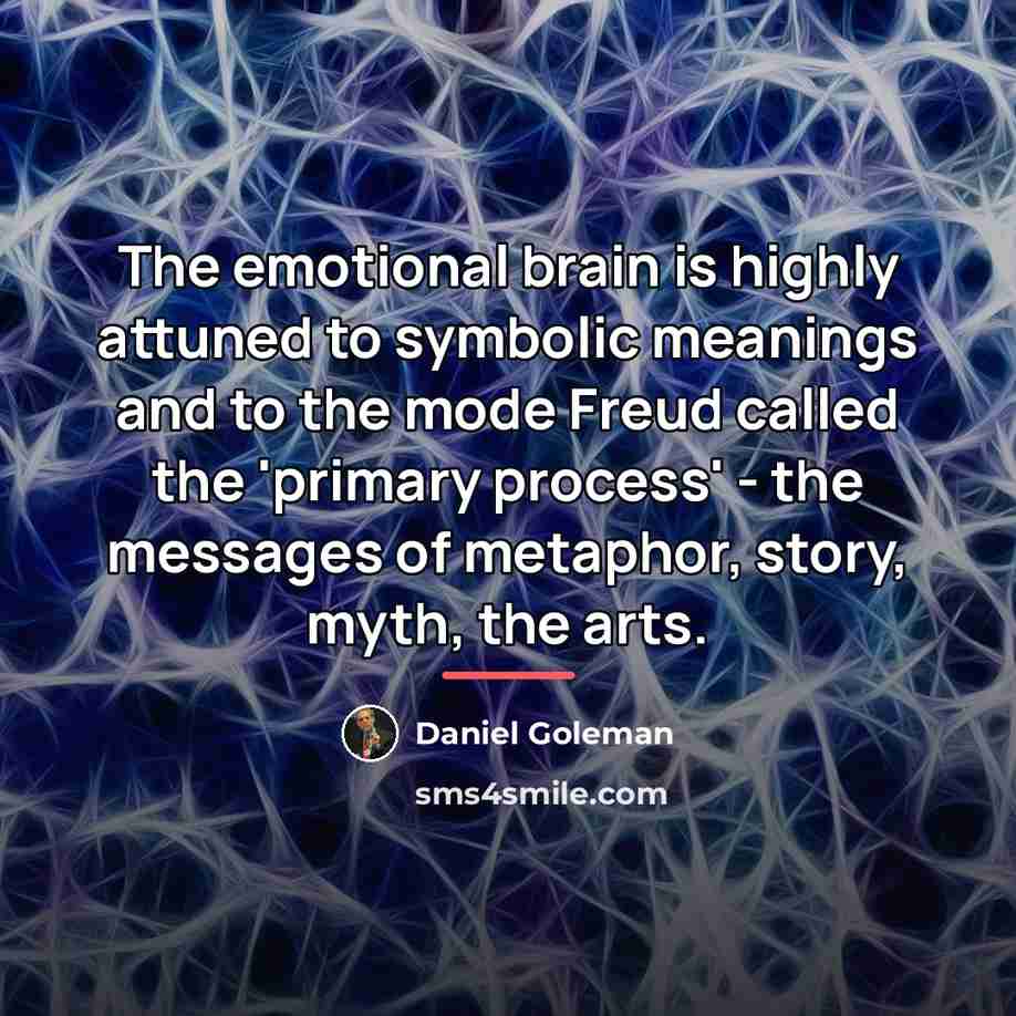 “The emotional brain is highly attuned to symbolic meanings and…” quote by Daniel Goleman