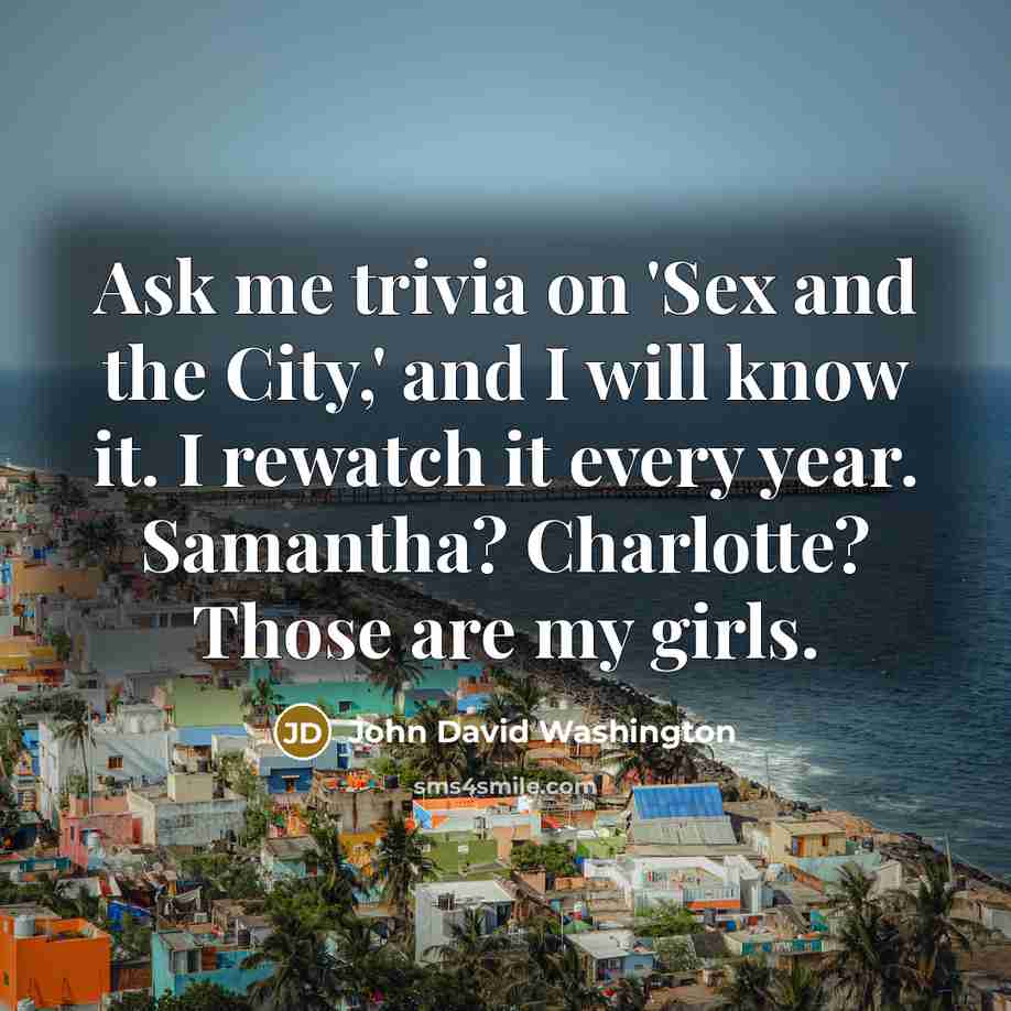 “Ask me trivia on 'Sex and the City,' and I…” quote by John David Washington