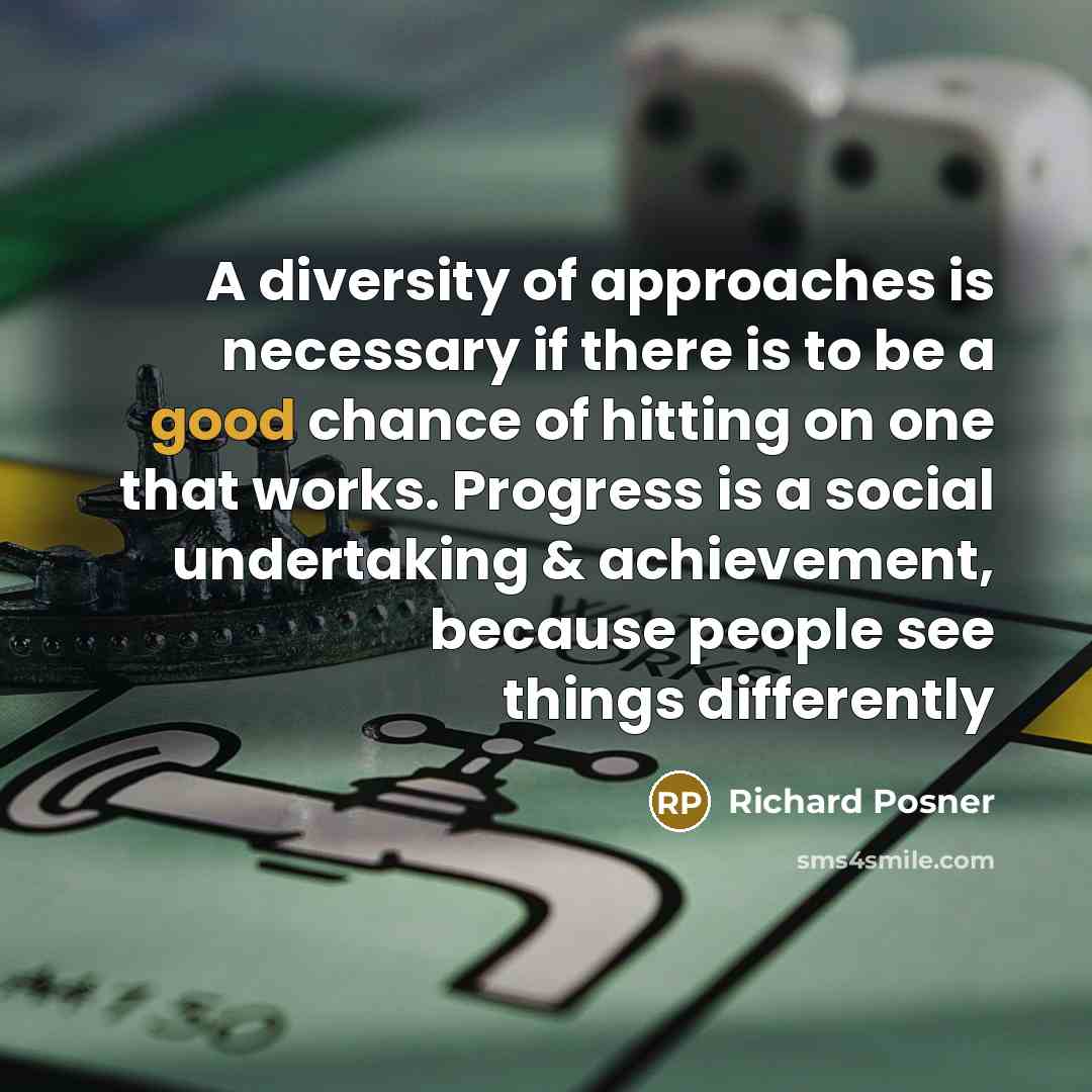 “A diversity of approaches is necessary if there is to…” quote by Richard Posner