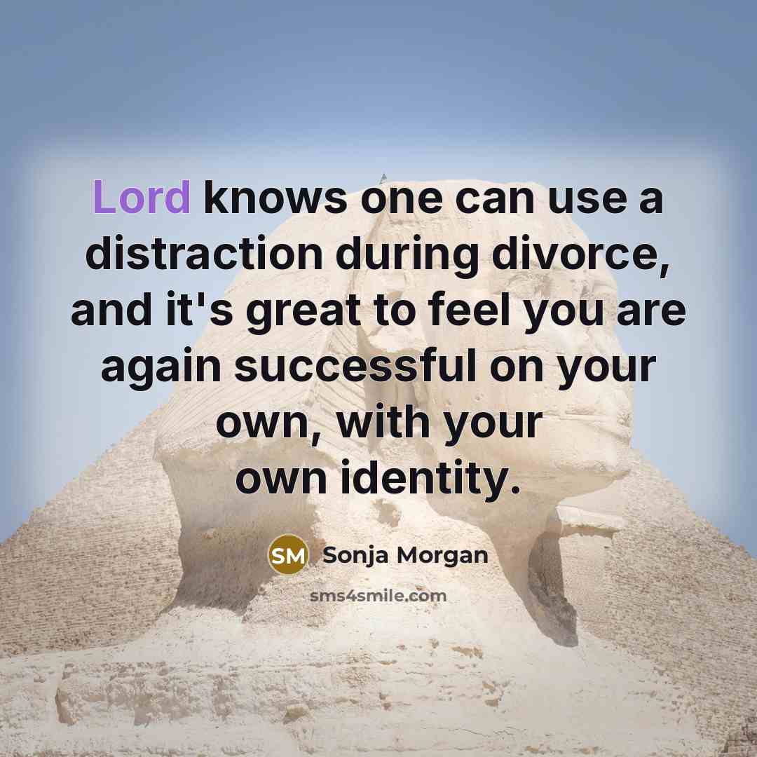 “Lord knows one can use a distraction during divorce, and…” quote by Sonja Morgan