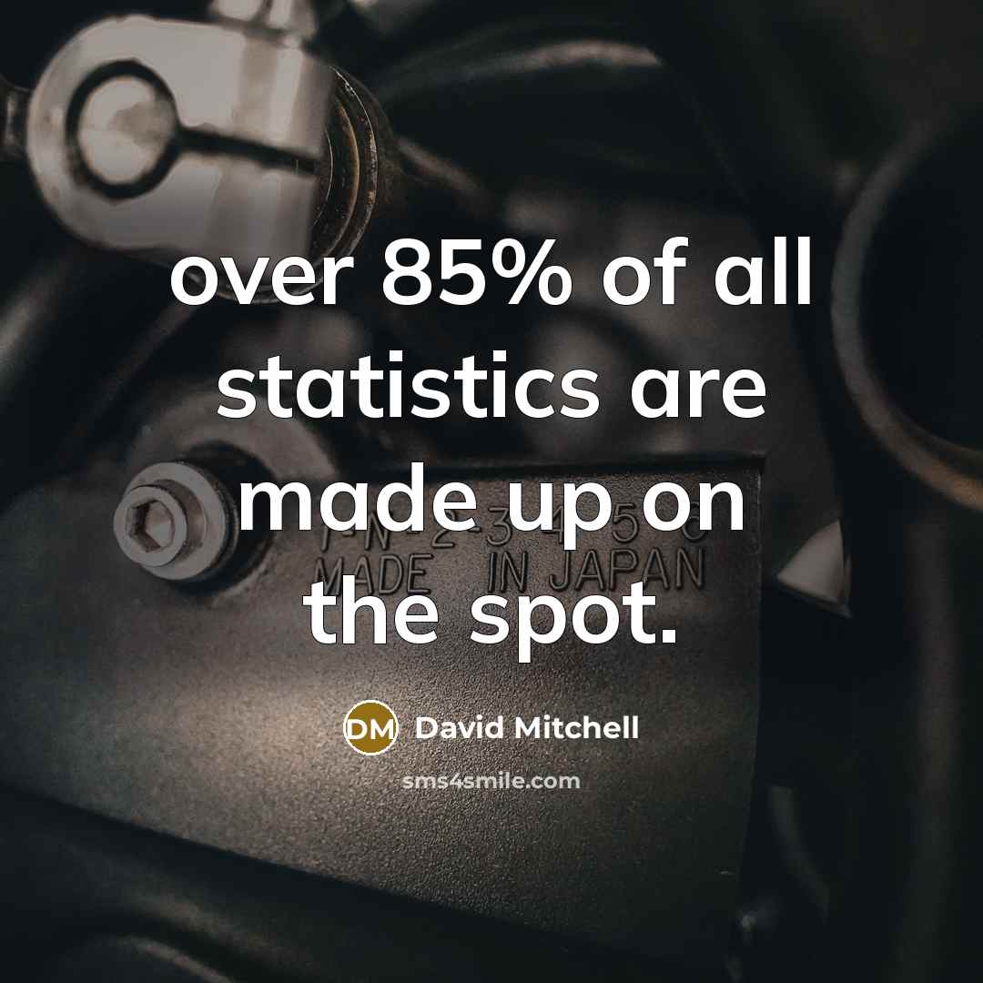 “over 85% of all statistics are made up on the…” quote by David Mitchell