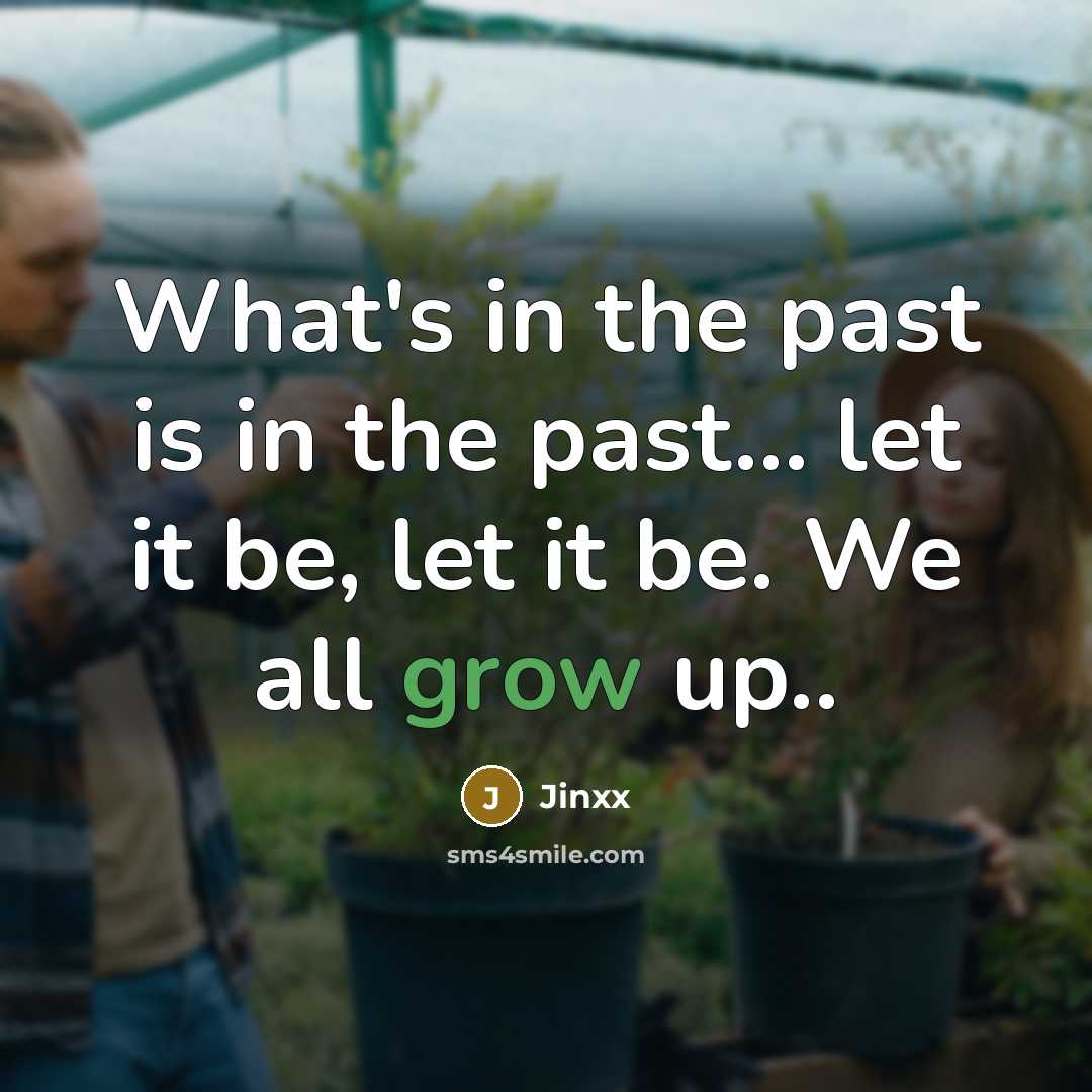 “What's in the past is in the past... let it…” quote by Jinxx