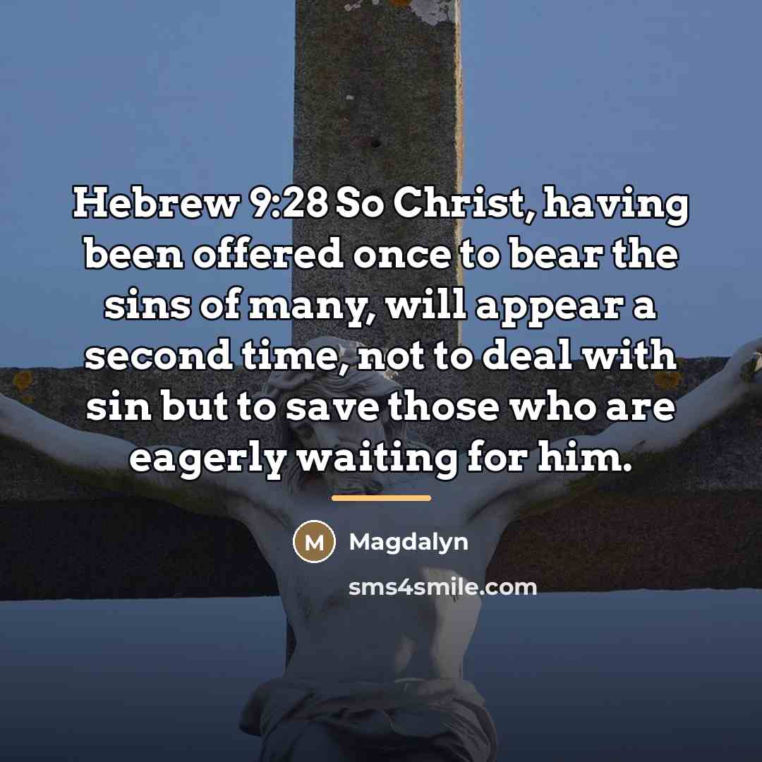 “Hebrew 9:28 So Christ, having been offered once to bear…” quote by Magdalyn