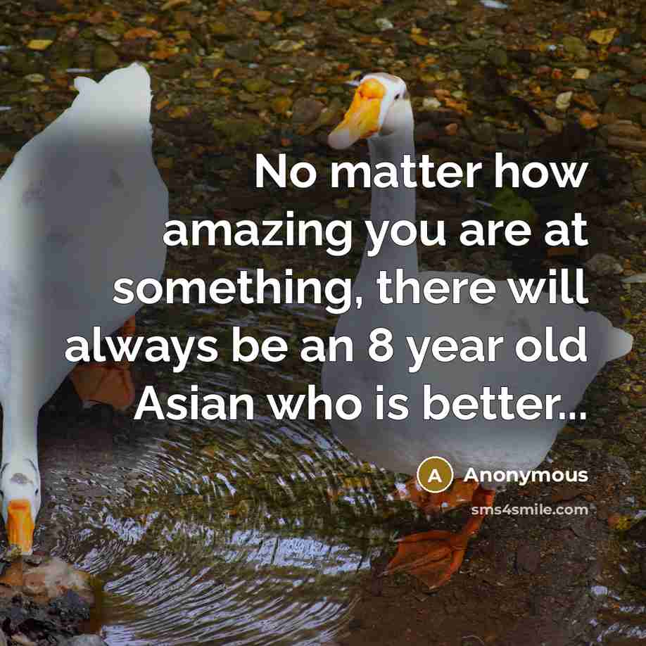 “No matter how amazing you are at something, there will…” quote by Anonymous