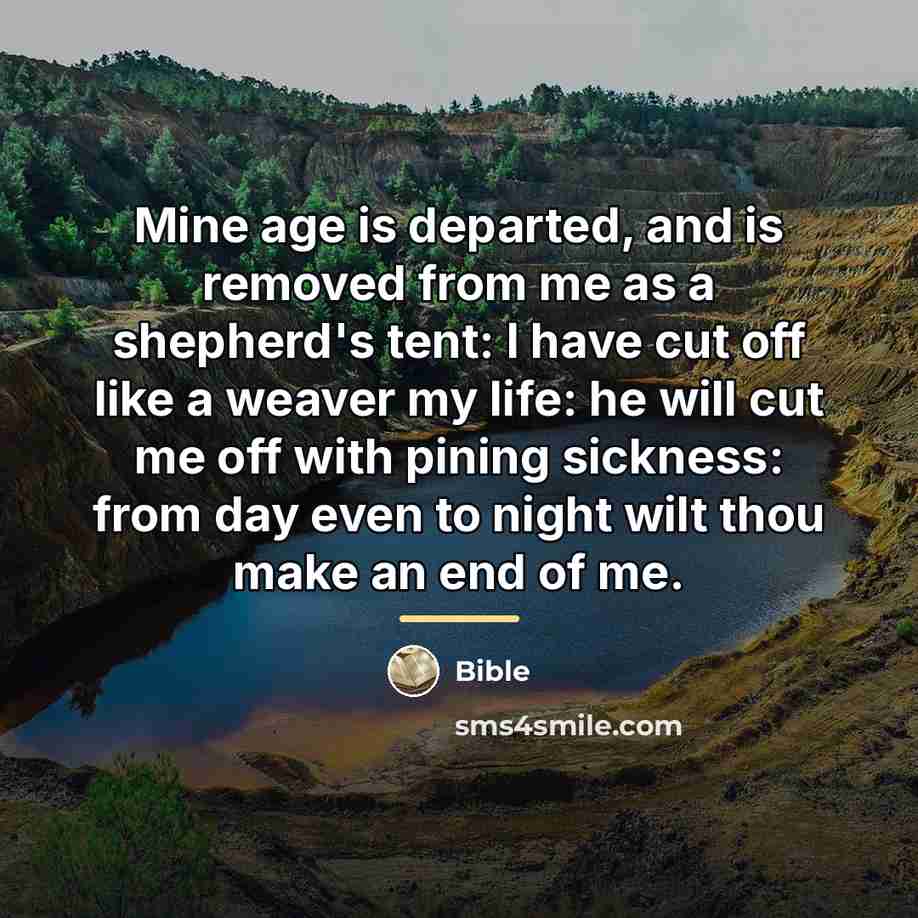 “Mine age is departed, and is removed from me as…” quote by Bible