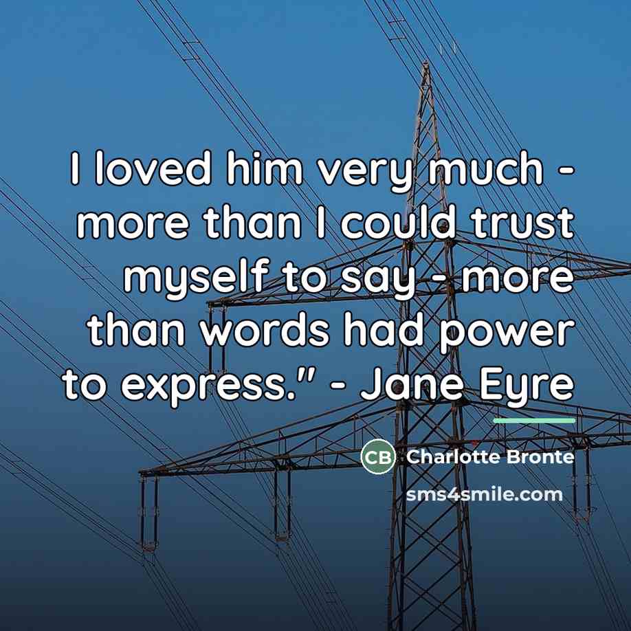 “I loved him very much - more than I could…” quote by Charlotte Bronte
