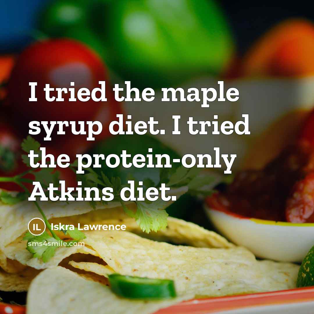 “I tried the maple syrup diet. I tried the protein-only…” quote by Iskra Lawrence