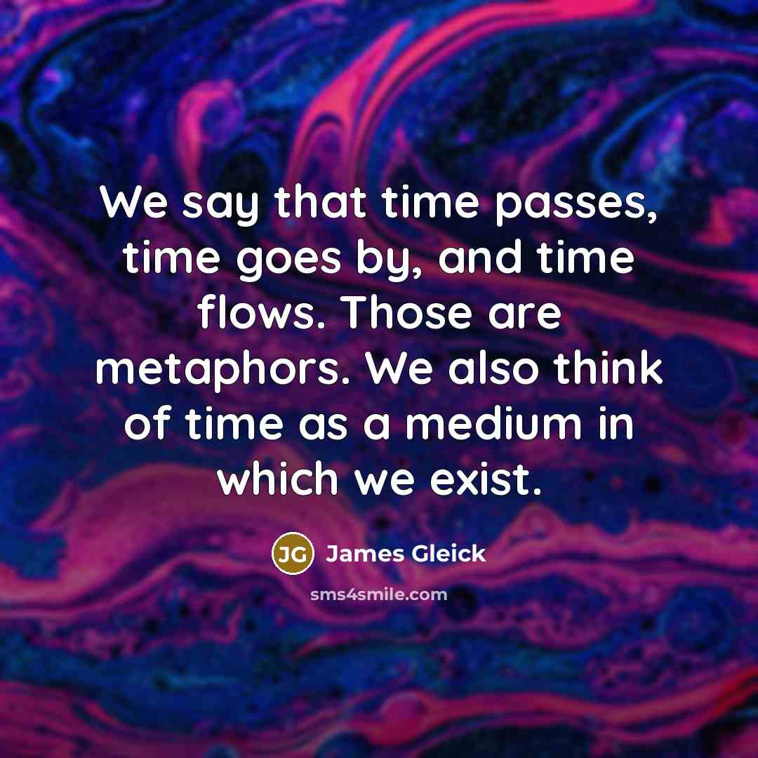 “We say that time passes, time goes by, and time…” quote by James Gleick