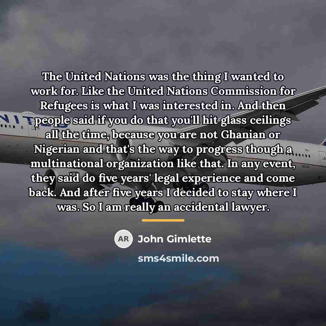 “The United Nations was the thing I wanted to work…” quote by John Gimlette