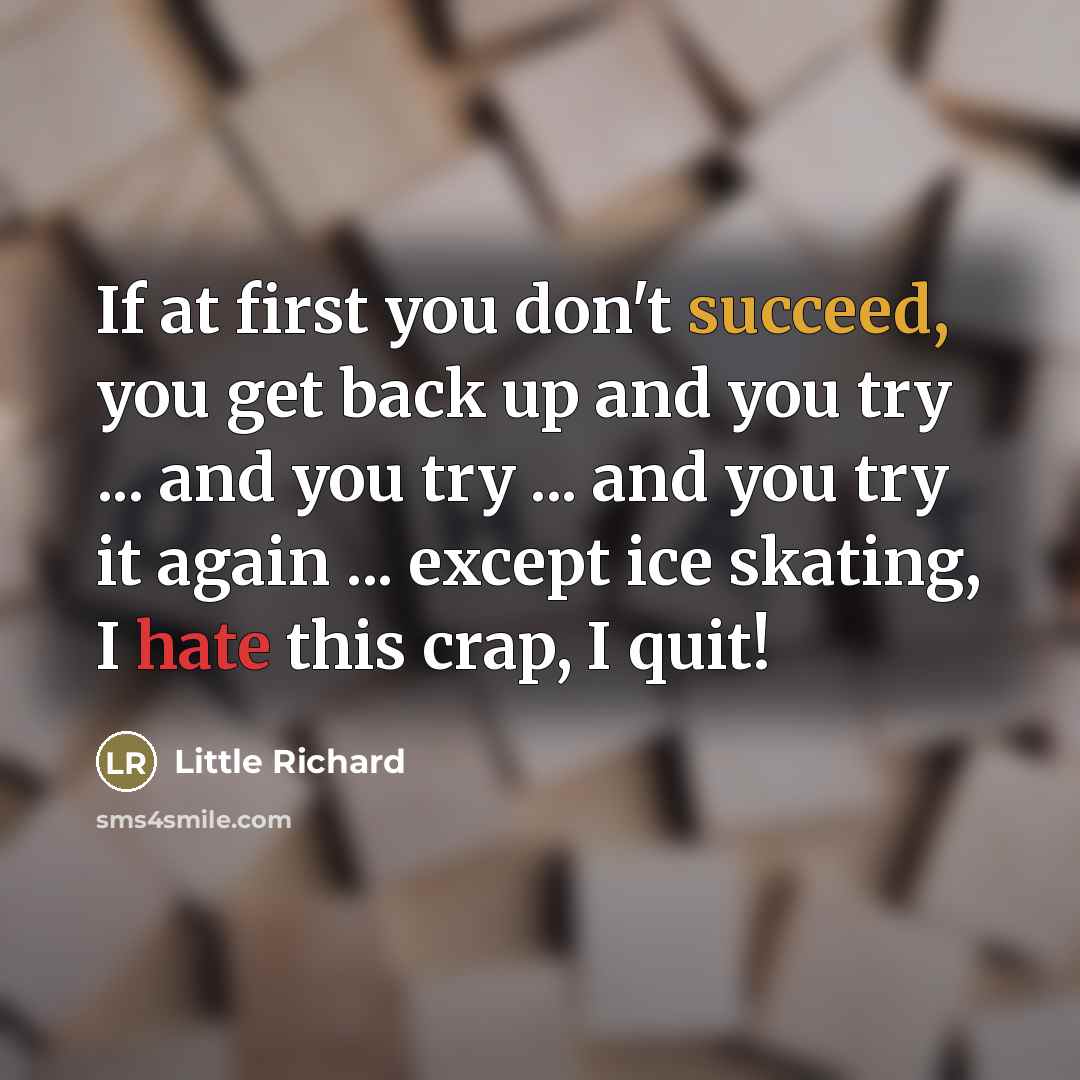 “If at first you don't succeed, you get back up…” quote by Little Richard
