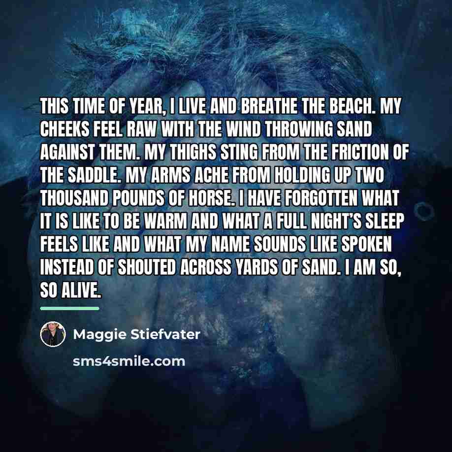 “This time of year, I live and breathe the beach.…” quote by Maggie Stiefvater