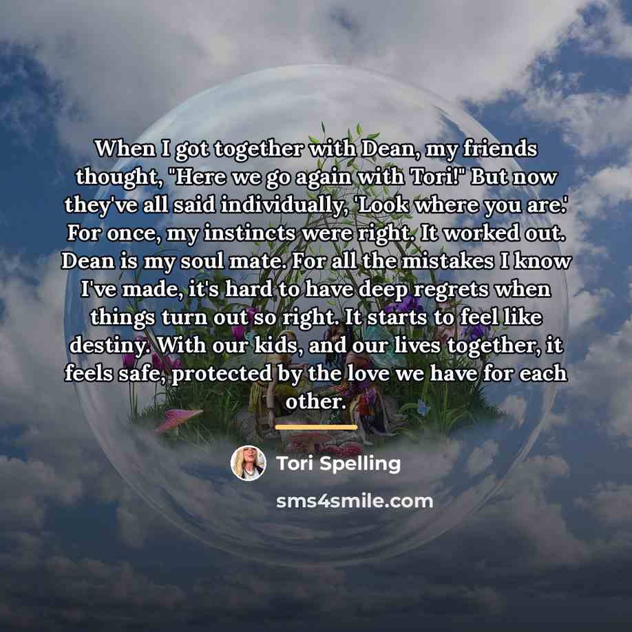 “When I got together with Dean, my friends thought, "Here…” quote by Tori Spelling