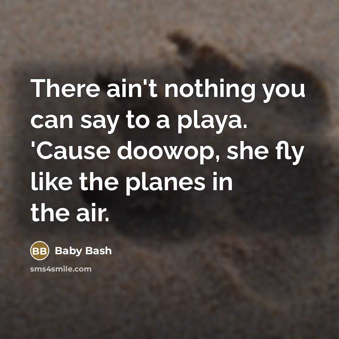 “There ain't nothing you can say to a playa. 'Cause…” quote by Baby Bash