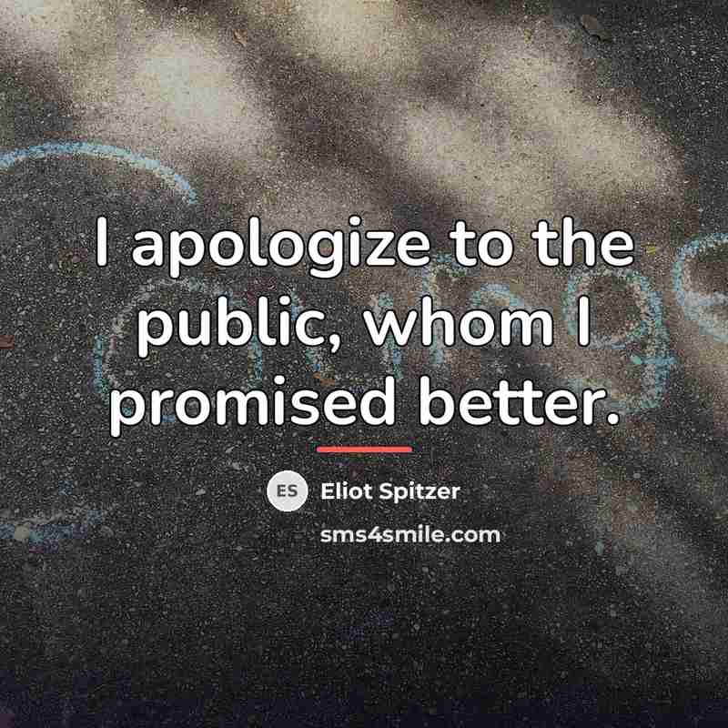 “I apologize to the public, whom I promised better.…” quote by Eliot Spitzer