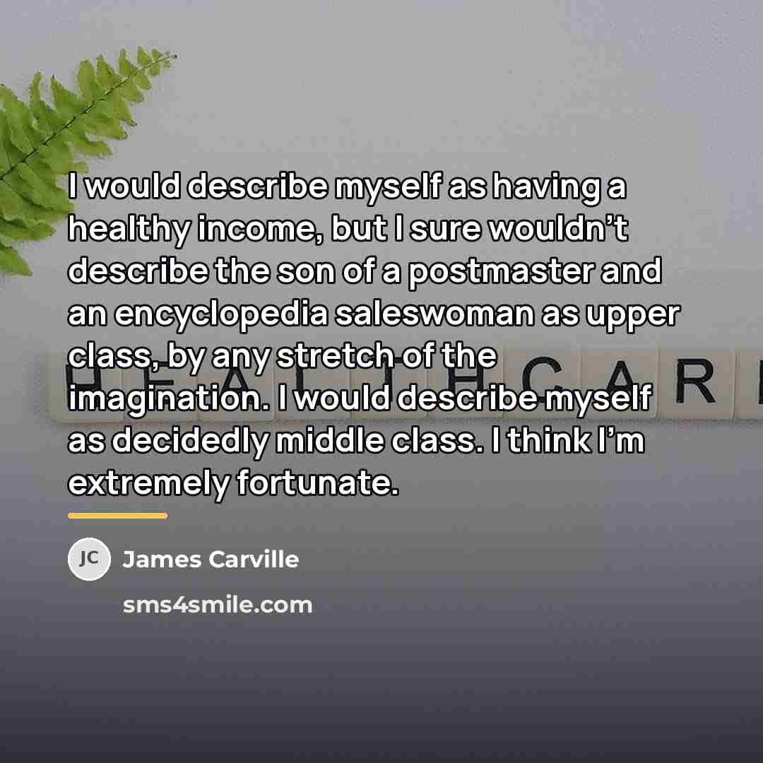 “I would describe myself as having a healthy income, but…” quote by James Carville