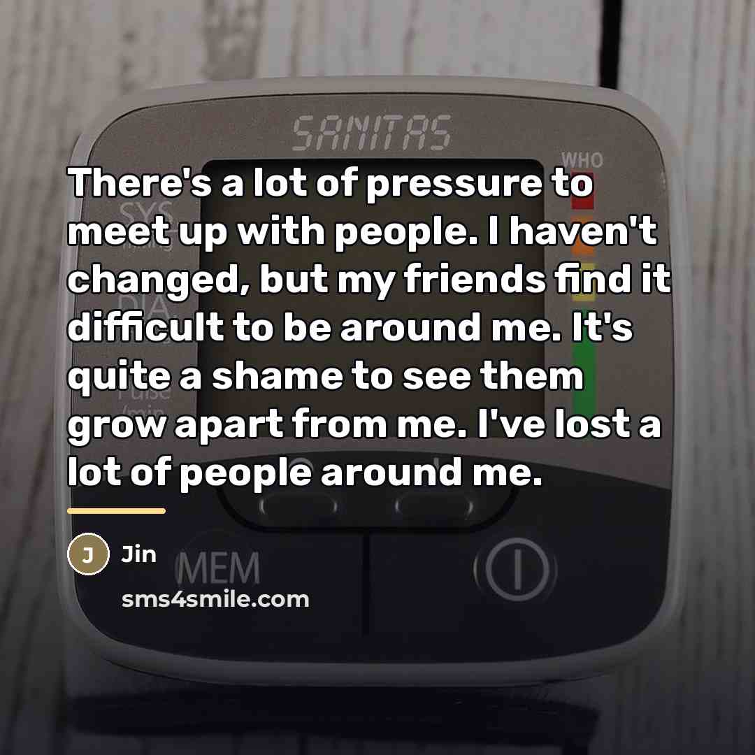 “There's a lot of pressure to meet up with people.…” quote by Jin