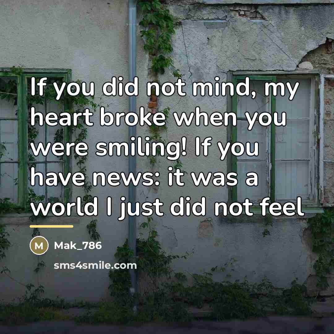 “If you did not mind, my heart broke when you…” quote by Mak_786