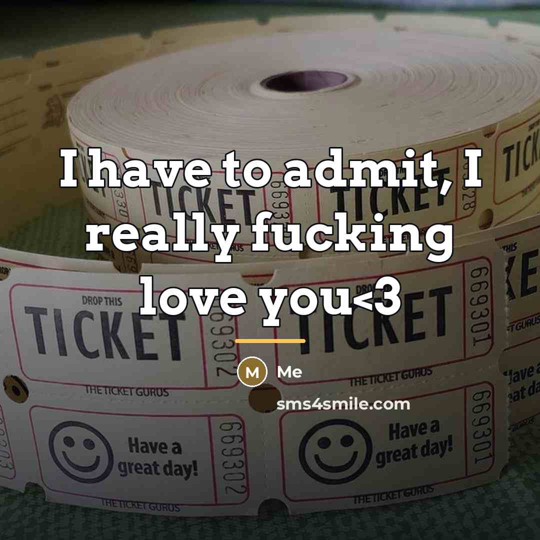 “I have to admit, I really fucking love you…” quote by Me