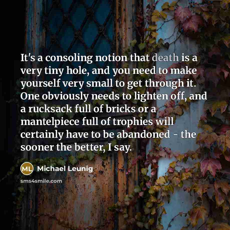 “It's a consoling notion that death is a very tiny…” quote by Michael Leunig