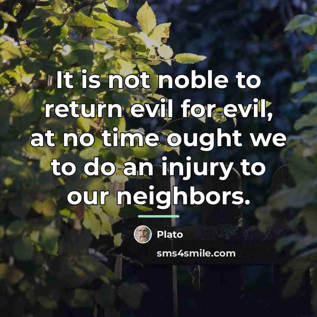 “It is not noble to return evil for evil, at…” quote by Plato
