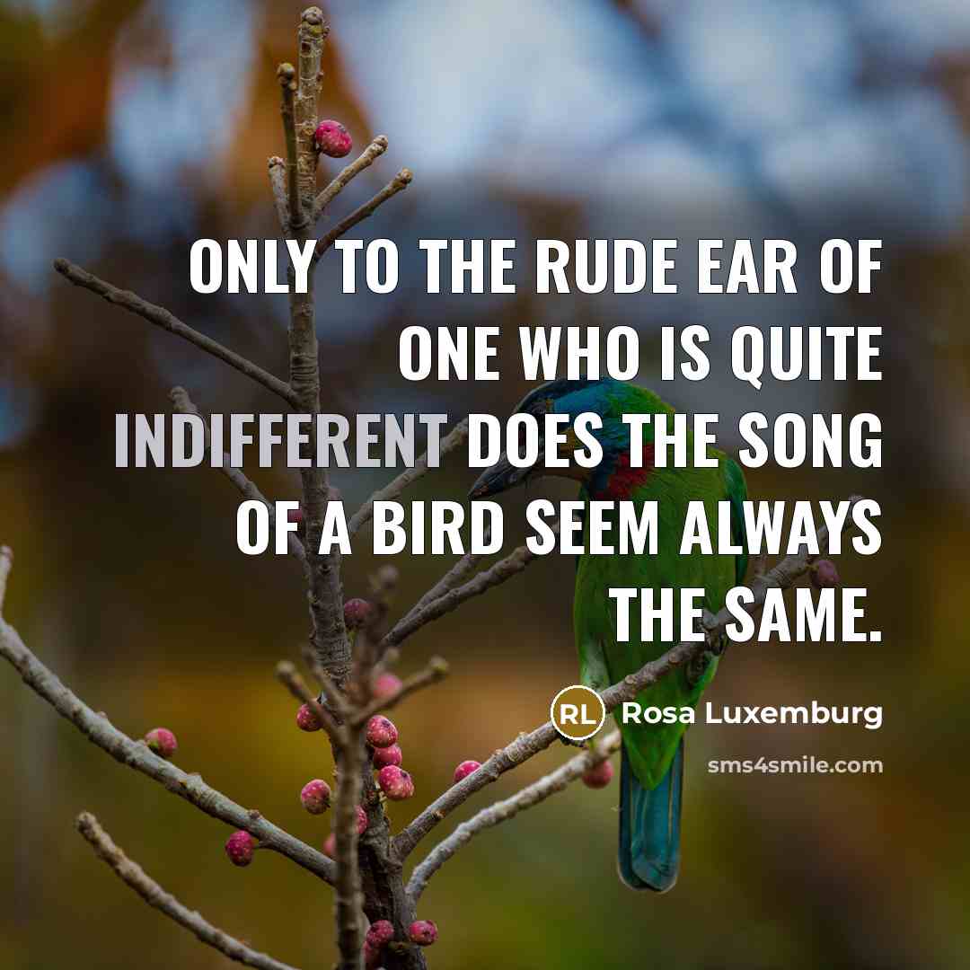 “Only to the rude ear of one who is quite…” quote by Rosa Luxemburg