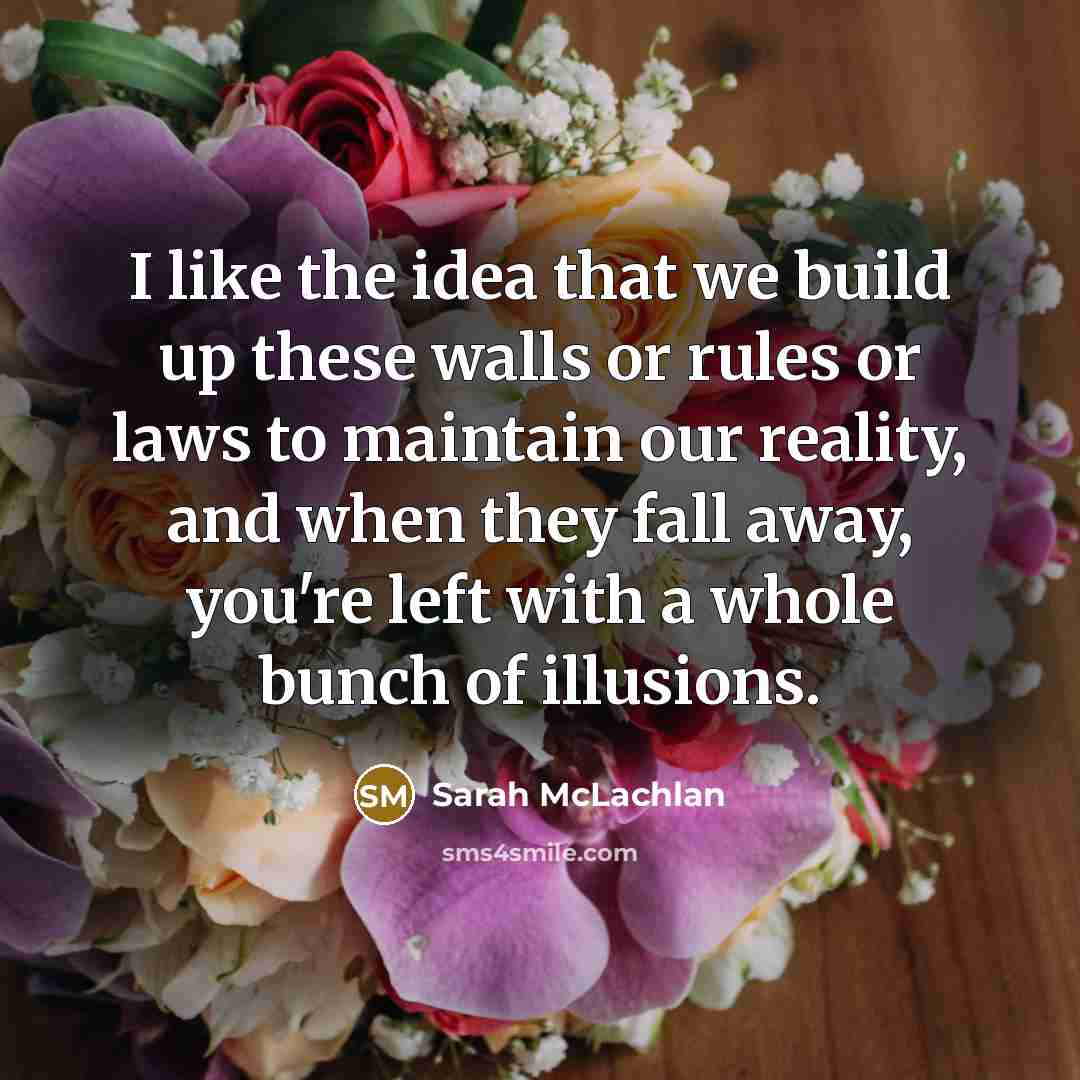 “I like the idea that we build up these walls…” quote by Sarah McLachlan