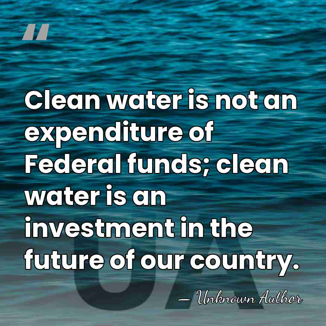 Clean water is not an expenditure of Federal funds; clean water is&hellip; - Unknown Author