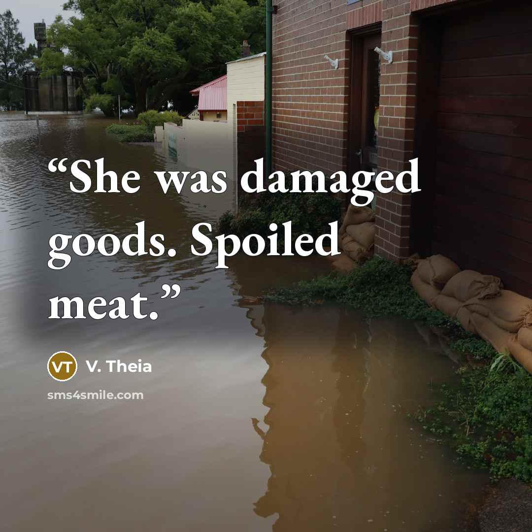 “She was damaged goods. Spoiled meat.” quote by V. Theia