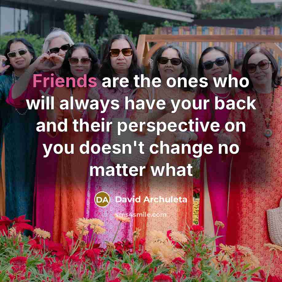 “Friends are the ones who will always have your back and their perspective on you doesn't change no matter what” quote by David Archuleta
