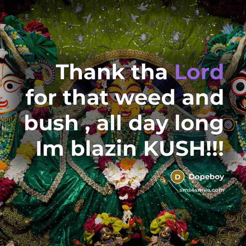 “Thank tha Lord for that weed and bush , all…” quote by Dopeboy