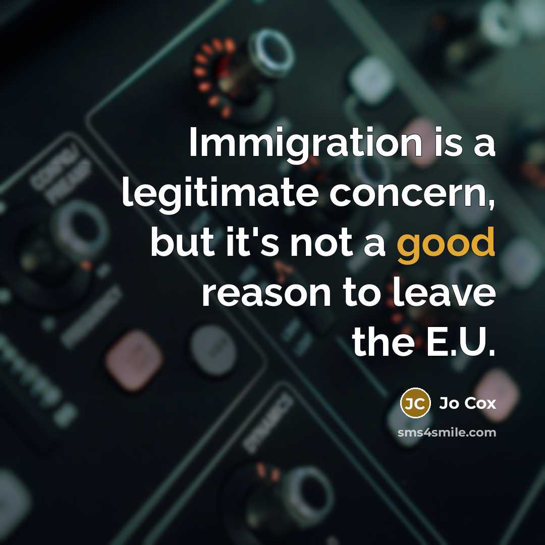 “Immigration is a legitimate concern, but it's not a good…” quote by Jo Cox