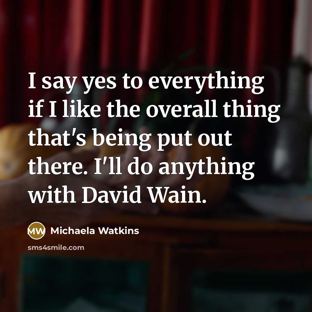“I say yes to everything if I like the overall…” quote by Michaela Watkins