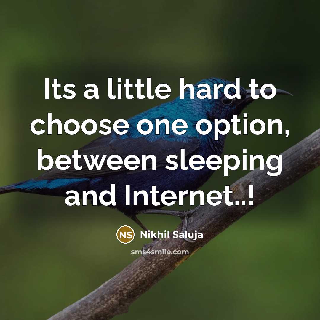 “Its a little hard to choose one option, between sleeping…” quote by Nikhil Saluja