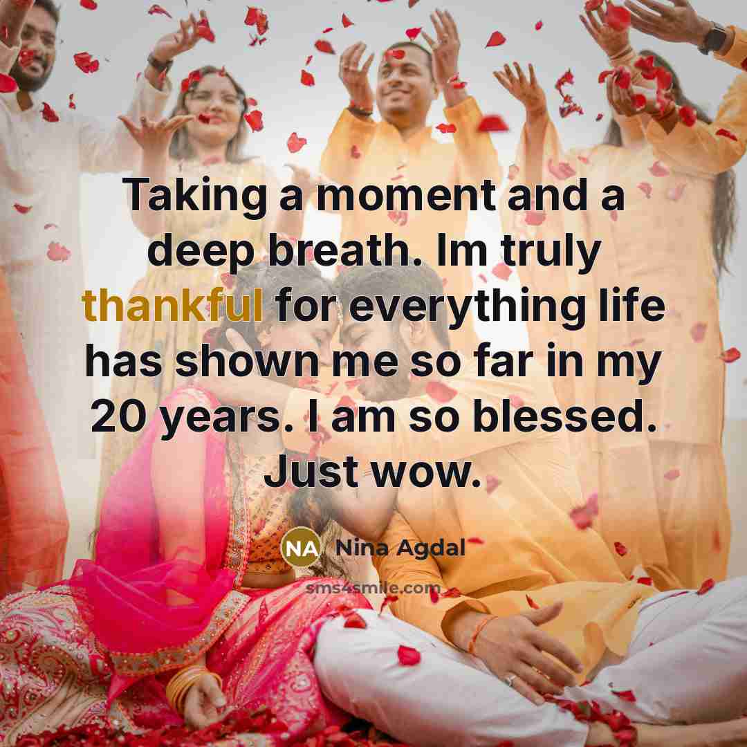 “Taking a moment and a deep breath. Im truly thankful…” quote by Nina Agdal