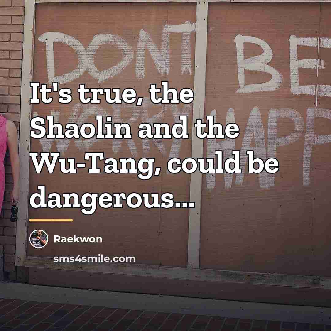 “It's true, the Shaolin and the Wu-Tang, could be dangerous...…” quote by Raekwon