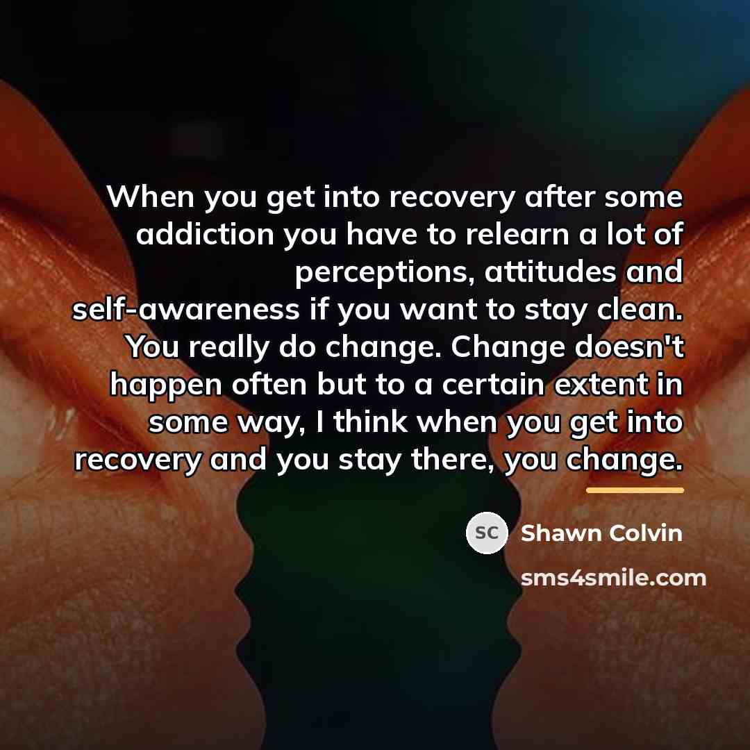 “When you get into recovery after some addiction you have…” quote by Shawn Colvin