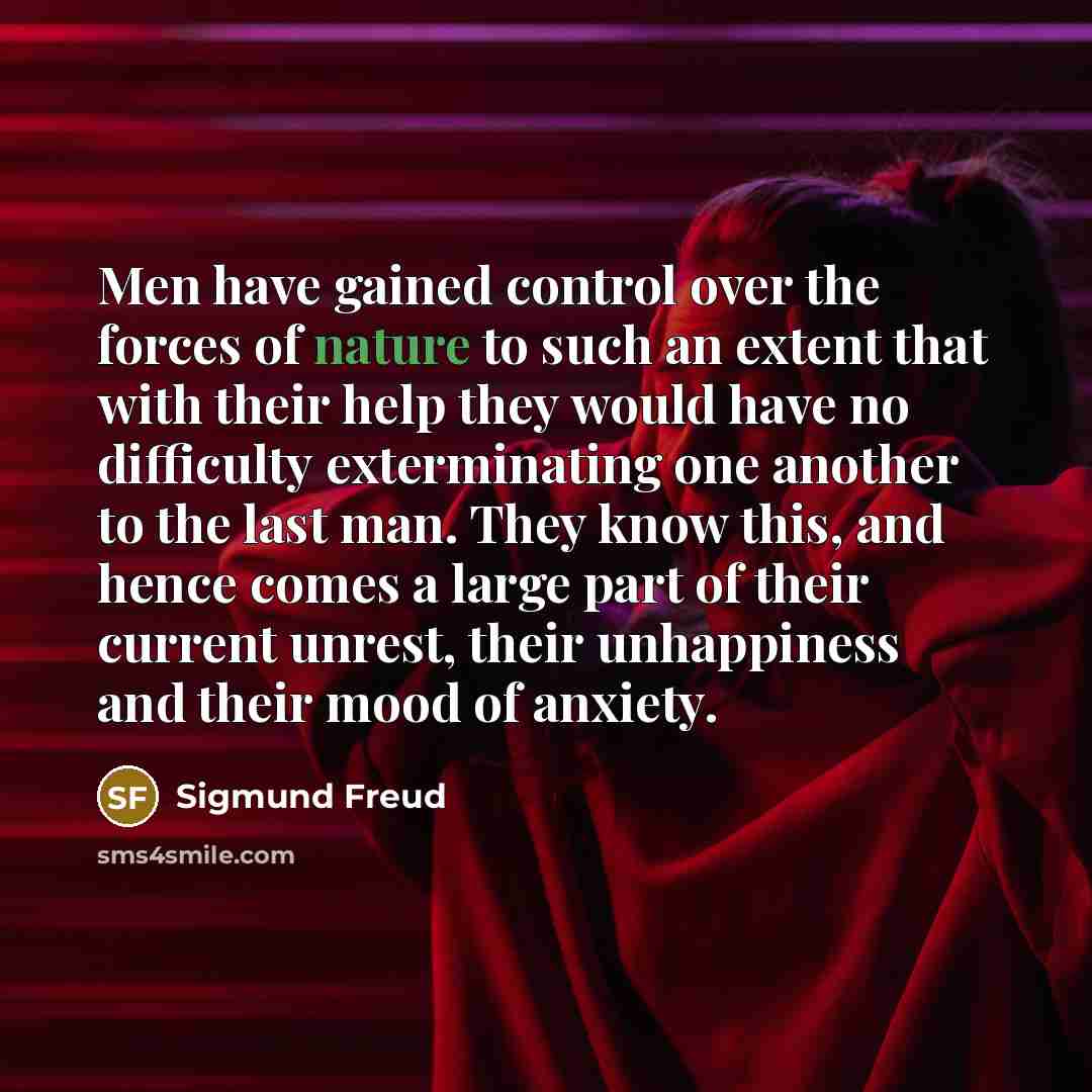 “Men have gained control over the forces of nature to…” quote by Sigmund Freud