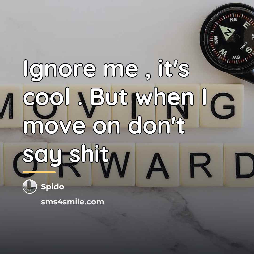 “Ignore me , it's cool . But when I move…” quote by Spido