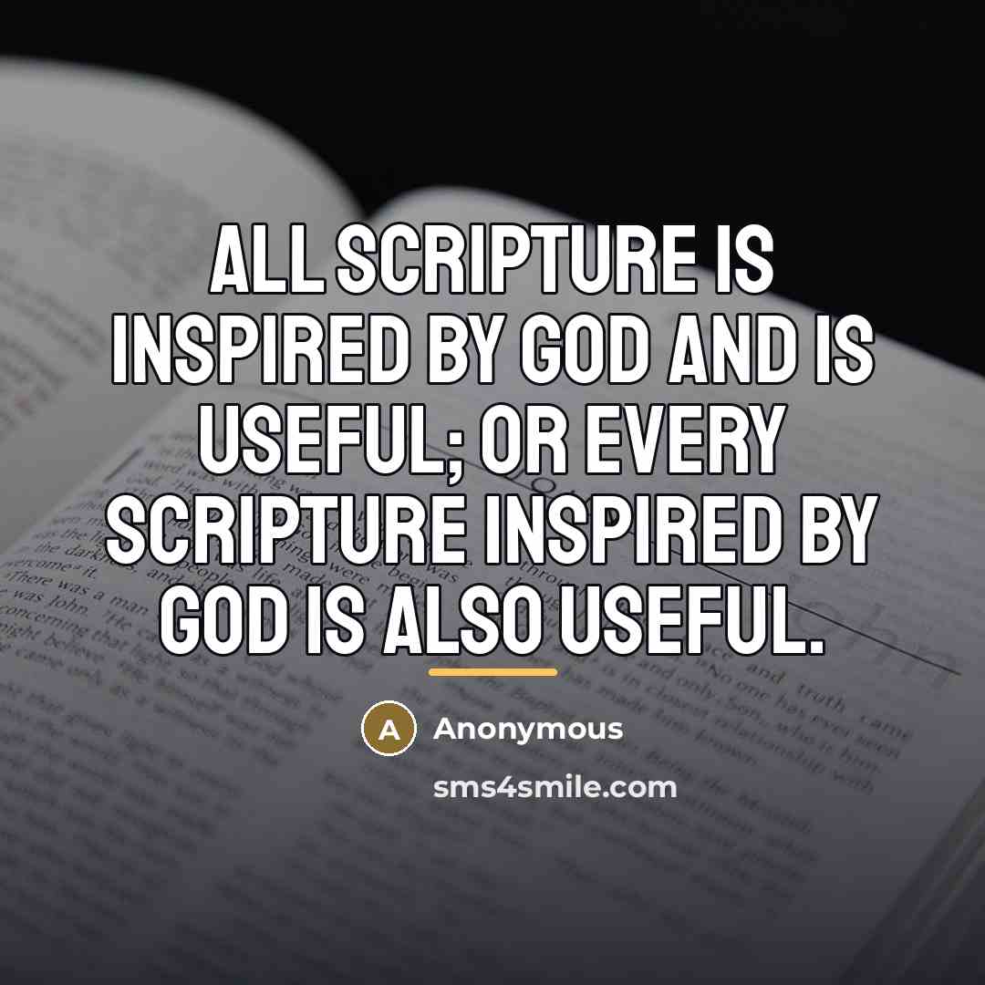 “All scripture is inspired by God and is useful; or…” quote by Anonymous