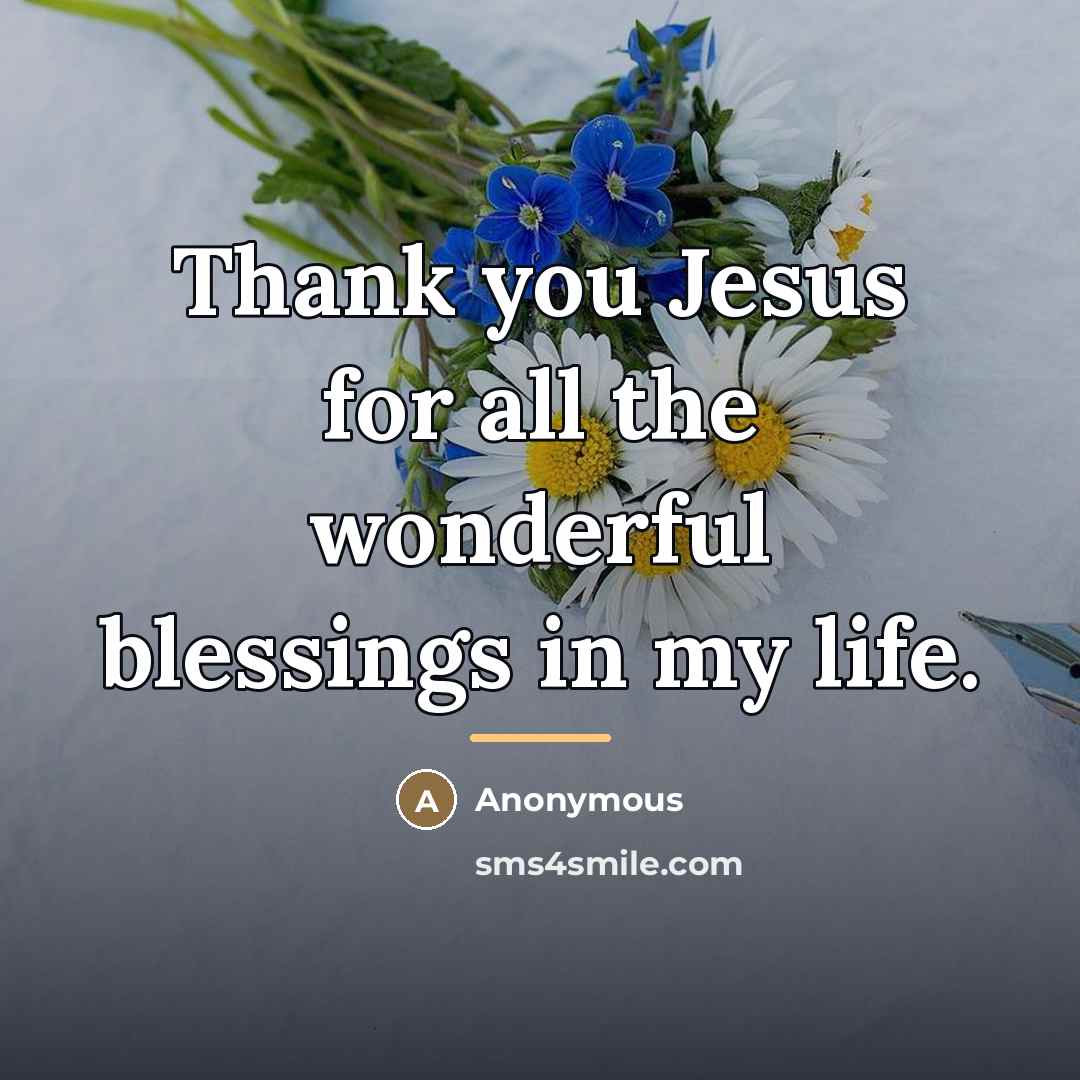 “Thank you Jesus for all the wonderful blessings in my…” quote by Anonymous