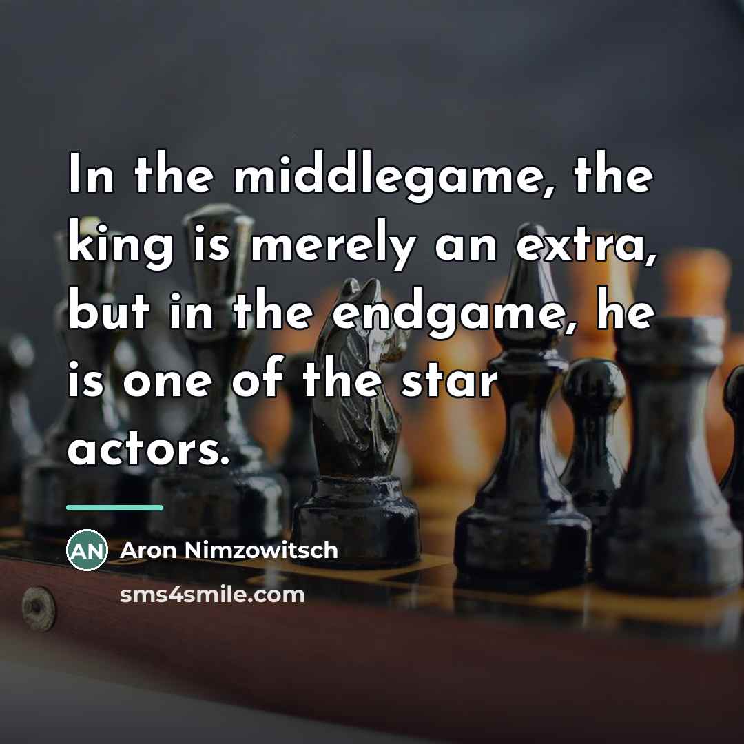 “In the middlegame, the king is merely an extra, but…” quote by Aron Nimzowitsch