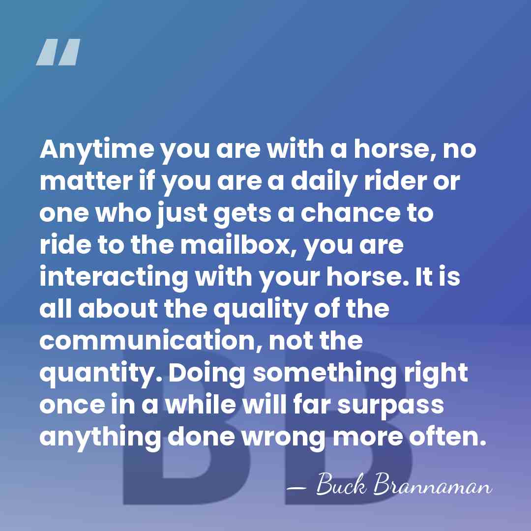 Anytime you are with a horse, no matter if you are a&hellip; - Buck Brannaman
