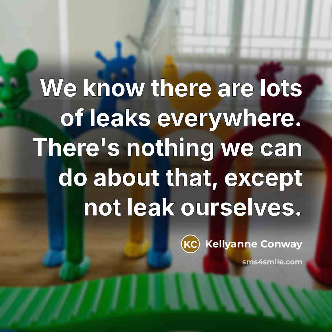 “We know there are lots of leaks everywhere. There's nothing…” quote by Kellyanne Conway