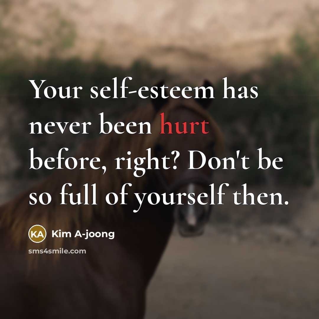 “Your self-esteem has never been hurt before, right? Don't be…” quote by Kim A-joong