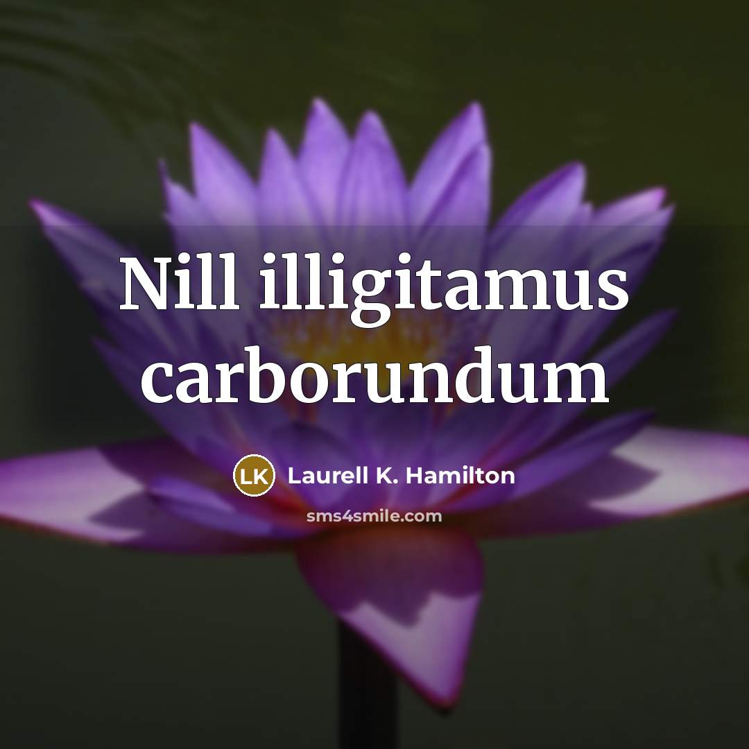 “Nill illigitamus carborundum” quote by Laurell K. Hamilton
